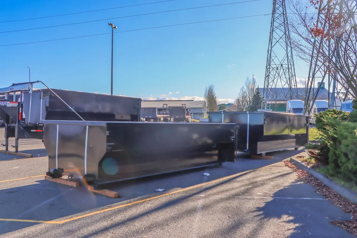 Roll-off dumpster ready for waste disposal at job site for 4 Yard Dumpster Rental in Wilkinsburg